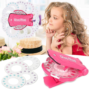 Glam Styling Tool, Hair Bedazzler Kit Bling Gem Machine, Colorful Hair Gem Stamper Glam Bling Styling Tool for Hair Clothes Kids - Blinger Kids Jewel Machine