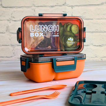 Kids Lunch Box with Spoon & Fork 850ML Kids Lunch Box Leak-Proof & BPA-Free Food Storage Container Durable Kids Lunch Box with Multi-Compartments for School Picnic & Outdoor Premium Kids Lunch Box for Fresh Meals
