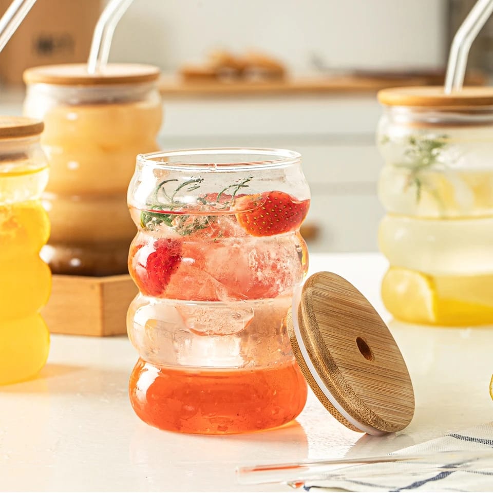 JUICE JAR Mug | 500Ml HIGH QUALITY BOROSILICATE MADE Glass | light in weigh | can use in everyday drink