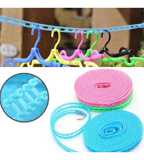 Very strong windproof cloth hanging Rope fence type non-slip Clothesline Clothes Drying Rope Portable Travel Clothesline Adjustable for Indoor Outdoor Laundry dryer Clothes hanging hooks Line cloth Hanger for Camping Travel & Home Use