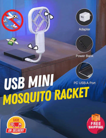 2 in 1 Mosquito Lamp with LED Light & Charging Stand - USB Rechargeable Mosquito Killer Racket - machar marne ki machine