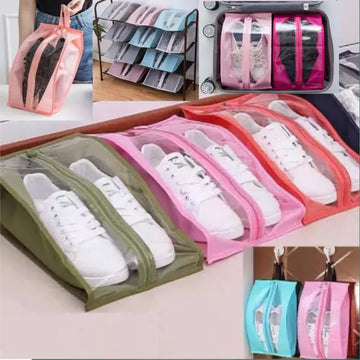 LARGE Transparent travel shoe storage bag Portable shoes organizer Dustproof Save Space Hanger Home Decor Boots Sandals hanging slipper organizer Protective Case Travel Overnight Carry Bag wardrobe organizer under the bed shoes bags