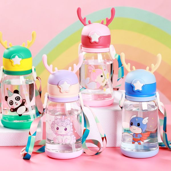 600ml Unicorn Kids Water Bottle | Cartoon Multi Sipper with Button Cap | BPA Free, Leak Proof, Lightweight & Portable Bottle | Perfect for School, Picnic, Sports & Daily Use PROMISE TO SELL