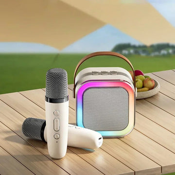 K12 Portable Bluetooth Rechargeable Karaoke Speaker with Wireless Microphone for Home Singing KTV