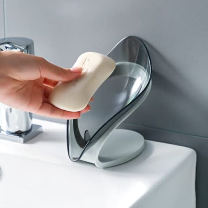 Smart soap holder very stylish and high quality leaf shape for bathroom and kitchen household essentials self adhesive soap dispenser bathroom accessories kitchen accessories leafy dish