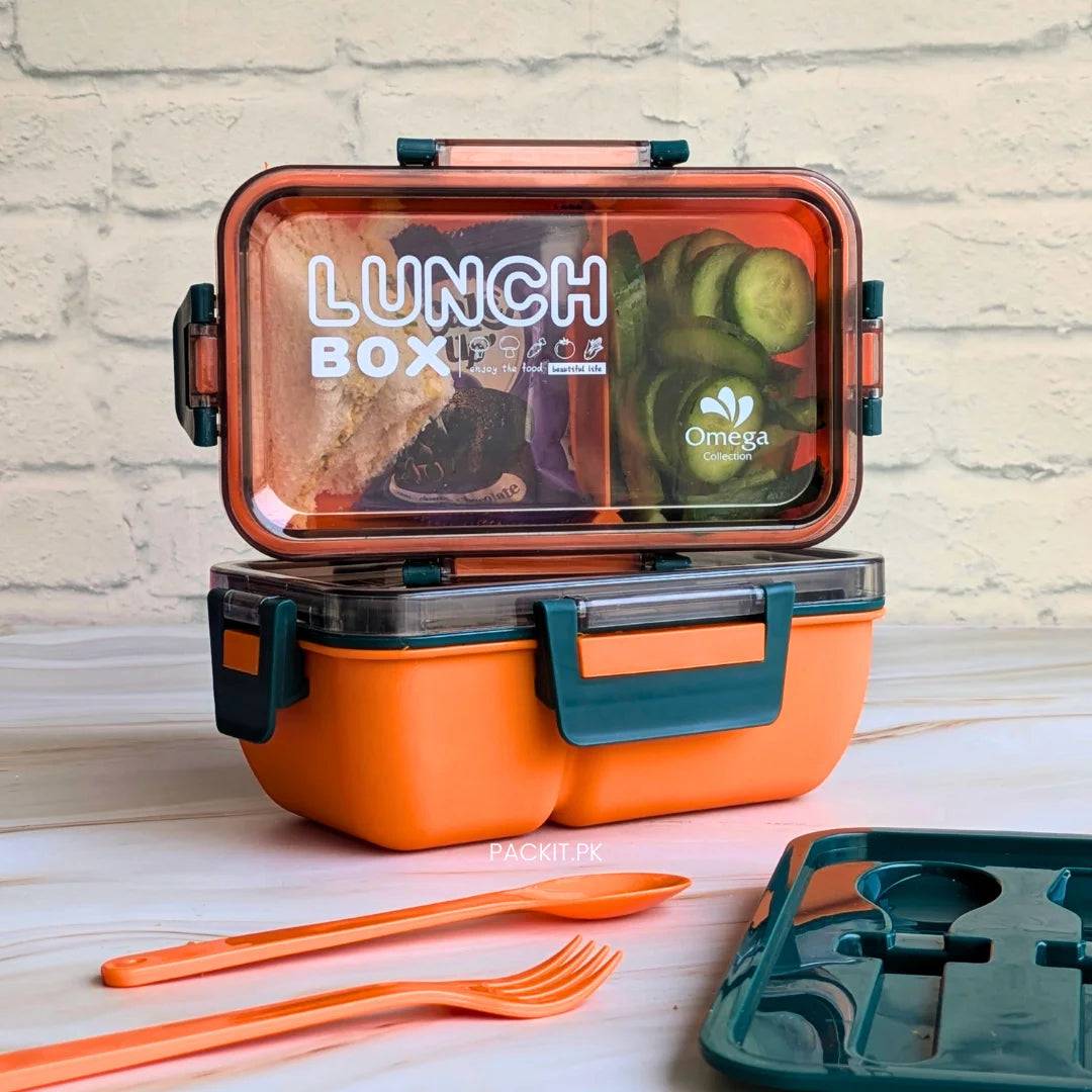 Kids Lunch Box with Spoon & Fork 850ML Kids Lunch Box Leak-Proof & BPA-Free Food Storage Container Durable Kids Lunch Box with Multi-Compartments for School Picnic & Outdoor Premium Kids Lunch Box for Fresh Meals