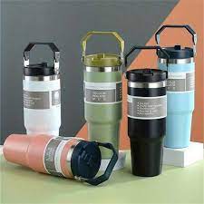 Imported 890ML Stainless Steel Thermal Water Bottle Keeps Cold and Heat Thermal Mug Portable Tumbler Vacuum Flask Car Insulated Cup Stainless Steel Tumbler for Girls and Kids