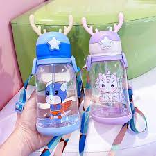 600ml Unicorn Kids Water Bottle | Cartoon Multi Sipper with Button Cap | BPA Free, Leak Proof, Lightweight & Portable Bottle | Perfect for School, Picnic, Sports & Daily Use PROMISE TO SELL
