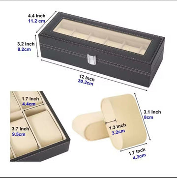 Six Grid PU Leather Watch Box